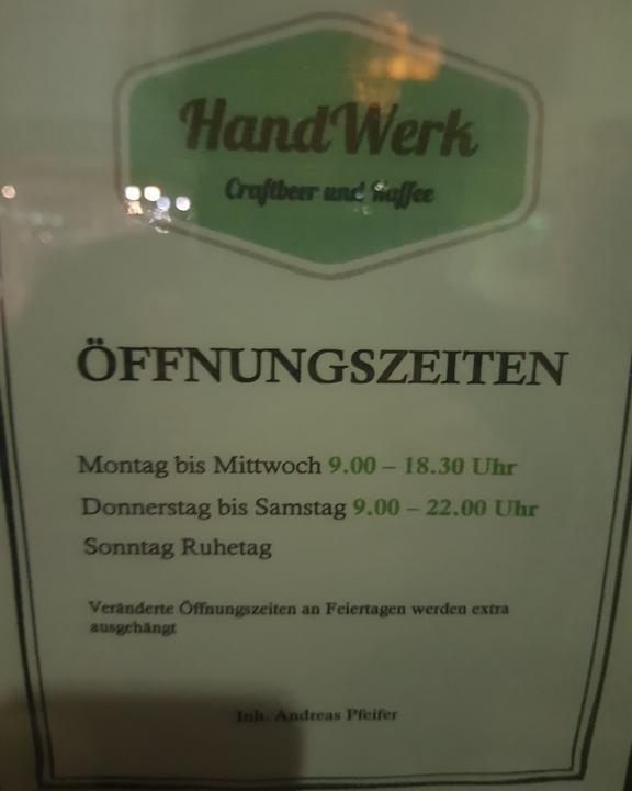 HandWerk Craftbeer und Kaffee